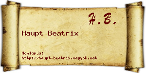 Haupt Beatrix névjegykártya